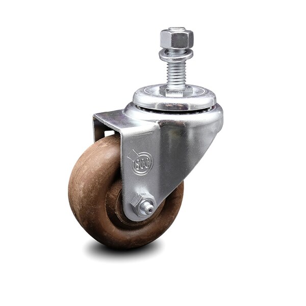 3.5 Inch High Temp Glass Filled Nylon Wheel Swivel 12mm Threaded Stem Caster SCC